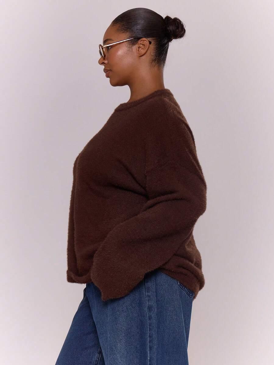 MUSERA BRĄZOWY SWETER DŁUGI RĘKAW S06__50