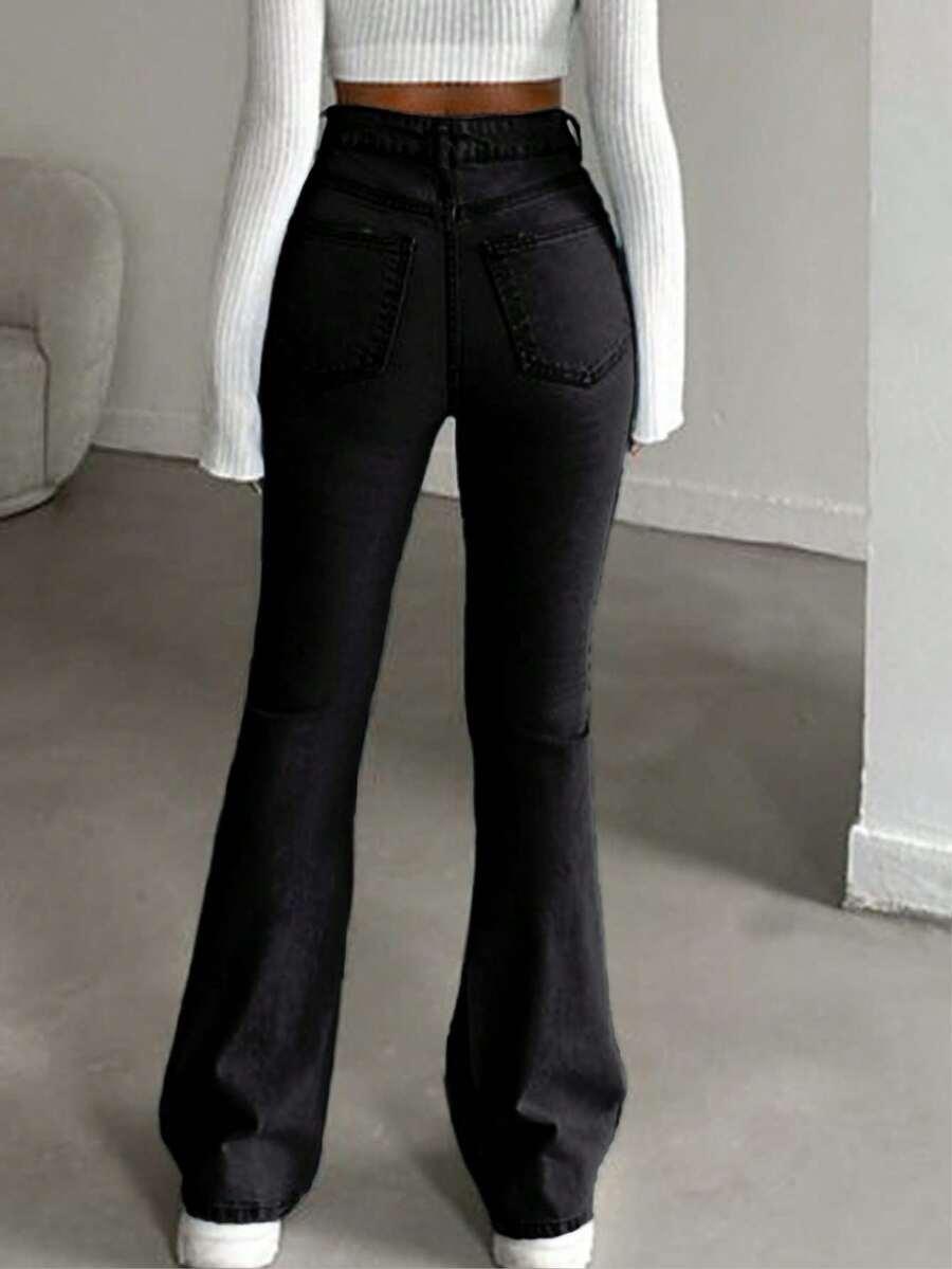 SHEIN CZARNE SPODNIE JEANS S06__XS