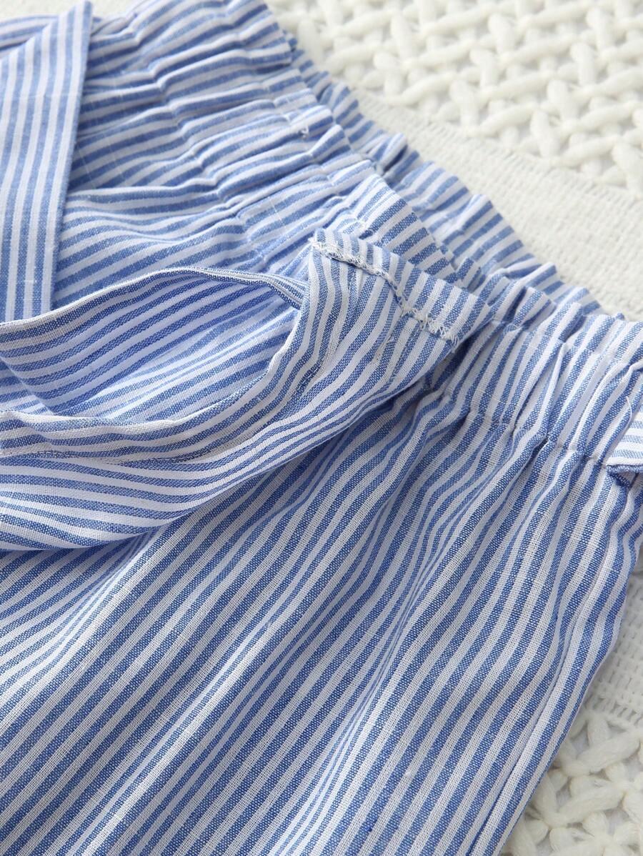 SHEIN NIEBIESKIE SPODENKI W PASKI S06__146-152