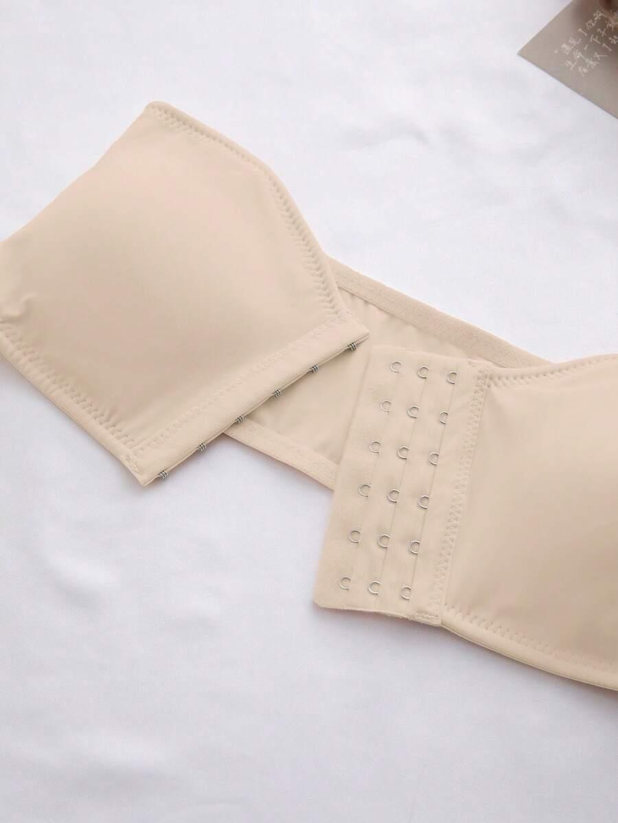 SHEIN BEŻOWY BIUSTONOSZ BEZ RAMIĄCZEK S09__M