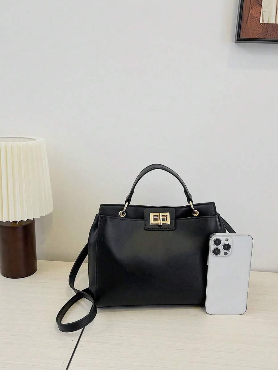 SHEIN CZARNA TOREBKA IMITACJA SKÓRY S07__25X8X20CM