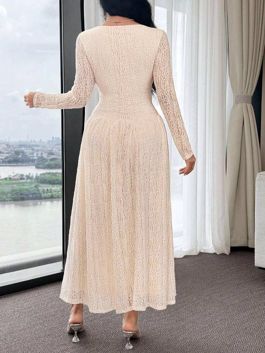 SHEIN KREMOWA MAXI SUKIENKA