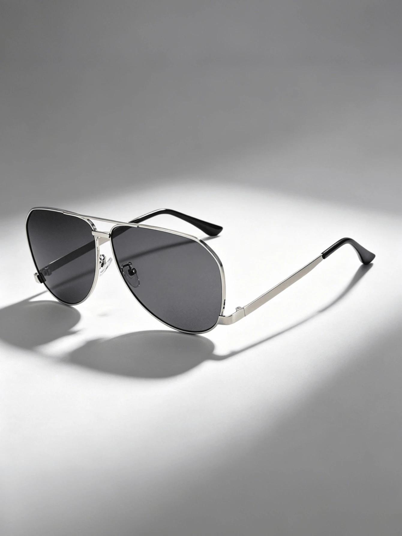 SHEIN SREBRNE OKULARY PRZECIWSŁONECZNE S07