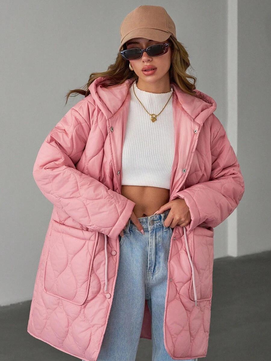 SHEIN RÓŻOWA PIKOWANA KURTKA W01__M