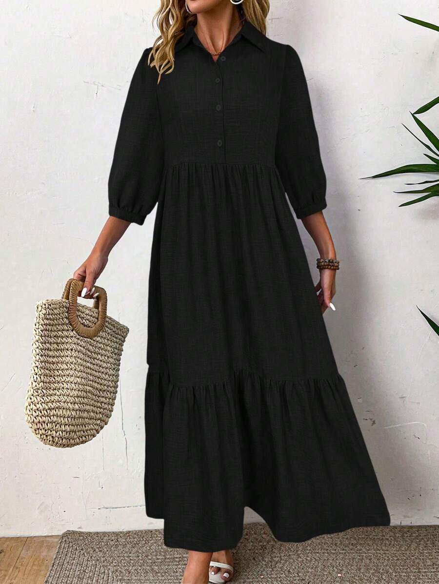 SHEIN KOSZULOWA MAXI SUKIENKA S06__S