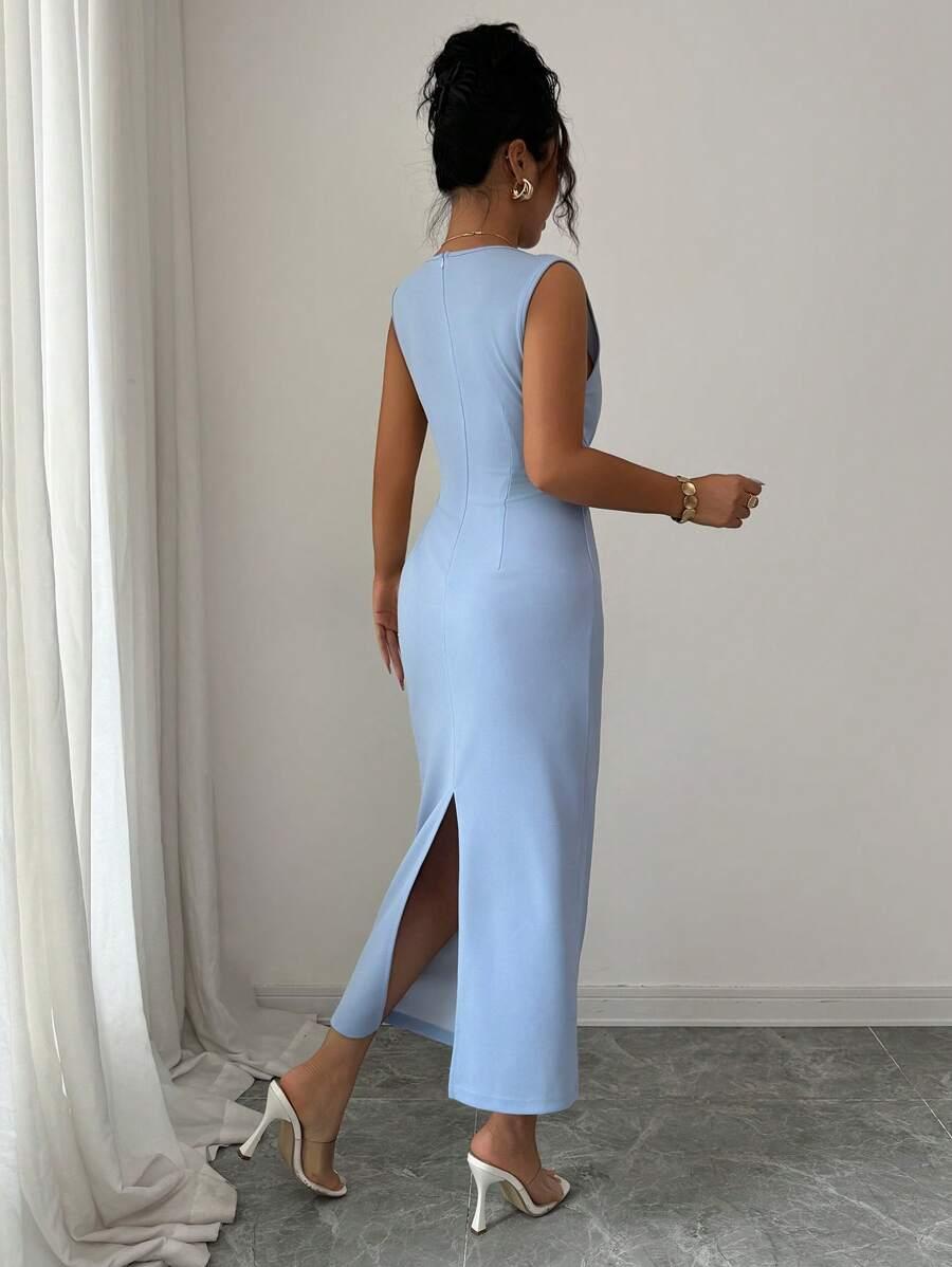 SHEIN NIEBIESKA SUKIENKA BEZ RĘKAWÓW S06__S