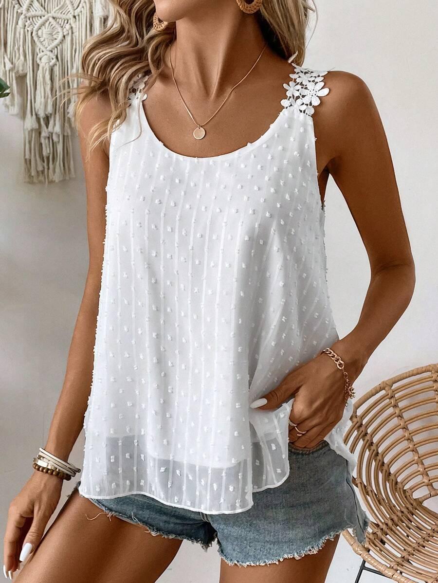 SHEIN BIAŁY TOP NA RAMIĄCZKACH S06__L