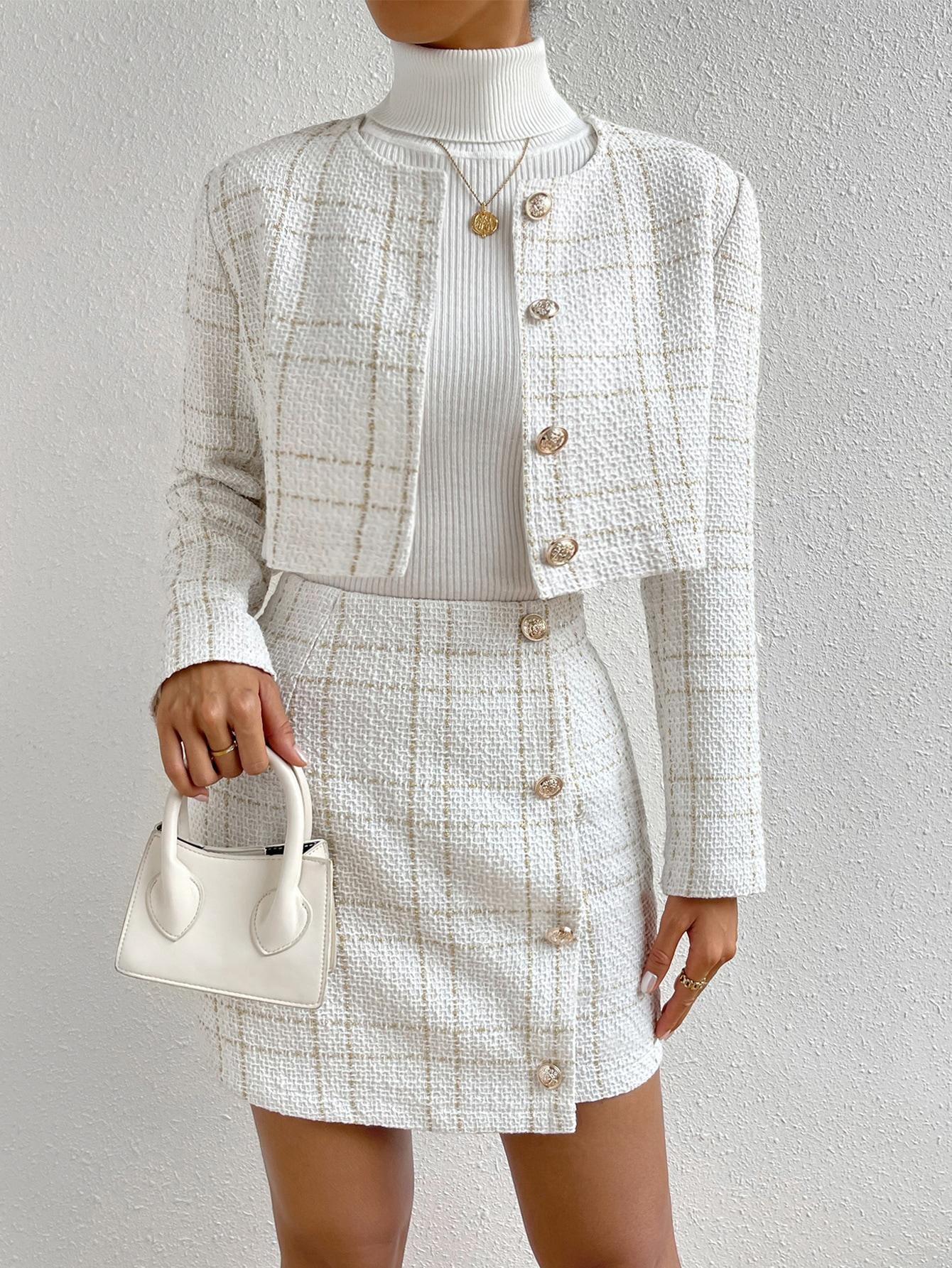SHEIN MINI SPÓDNICA GUZIKI S06__L