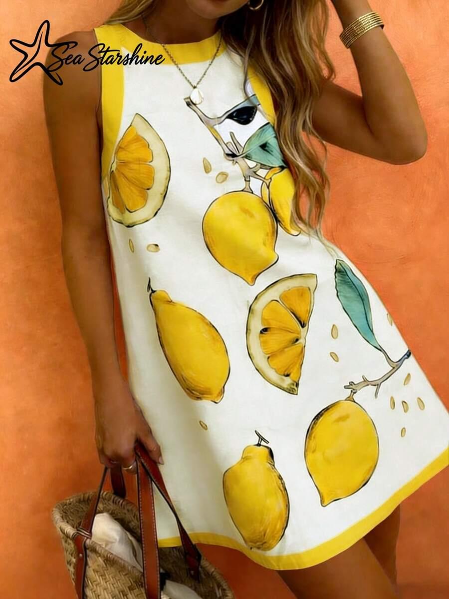 SHEIN MINI SUKIENKA WZÓR OWOCE PK01__XL