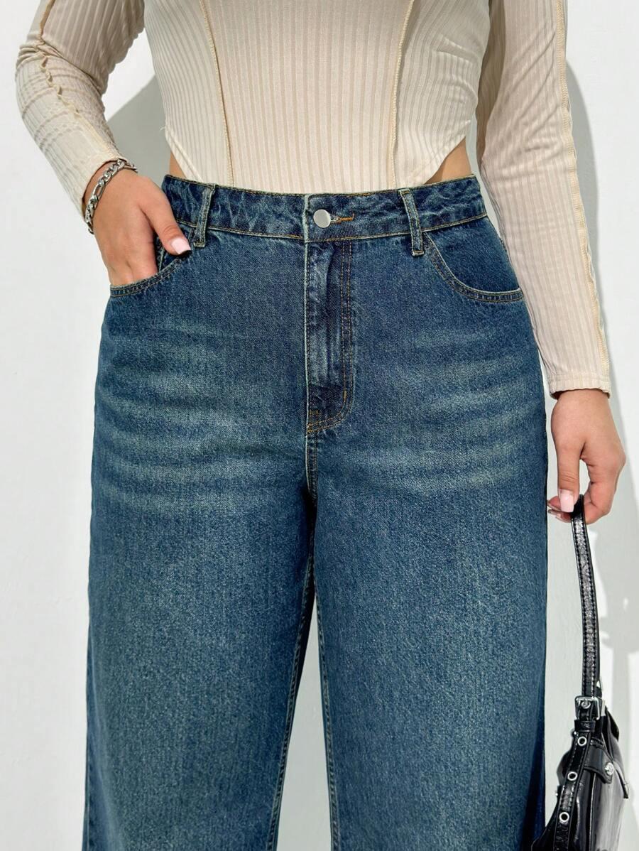 SHEIN NIEBIESKIE SPODNIE JEANS S06__50
