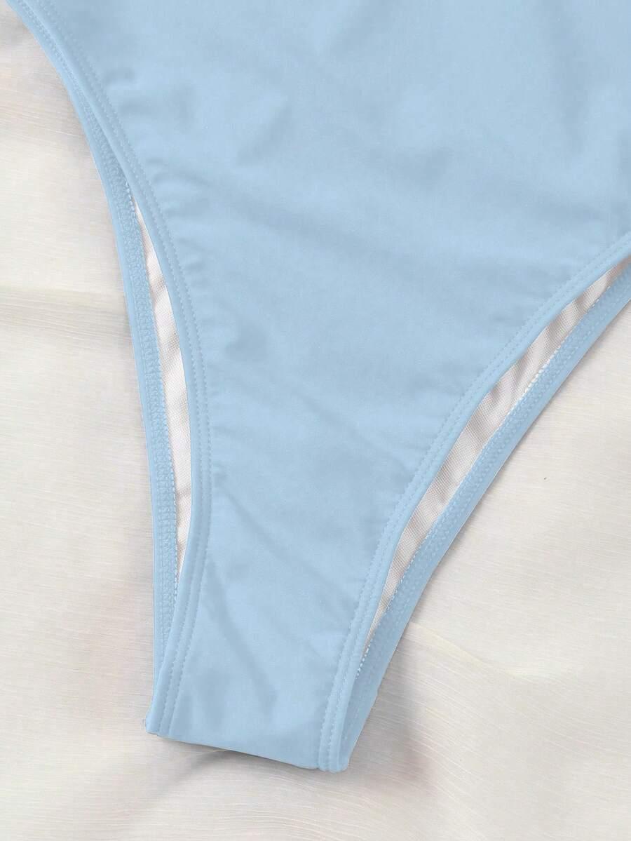 SHEIN NIEBIESKI JEDNOCZĘŚCIOWY KOSTIUM KĄPIELOWY S09__S