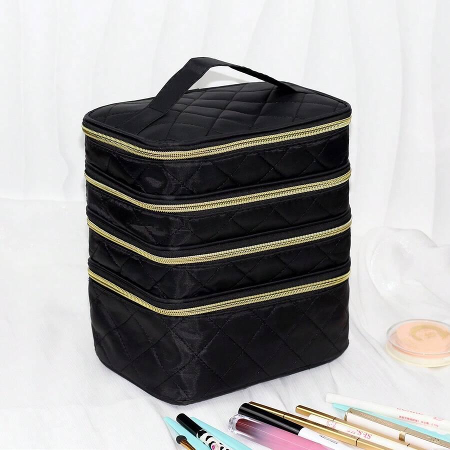 SHEIN CZARNA KOSMETYCZKA ZAMEK S07__22X23X14
