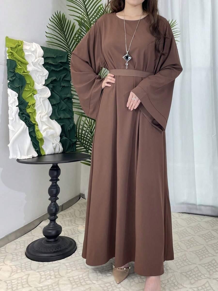 SHEIN BRĄZOWA SUKIENKA MAXI