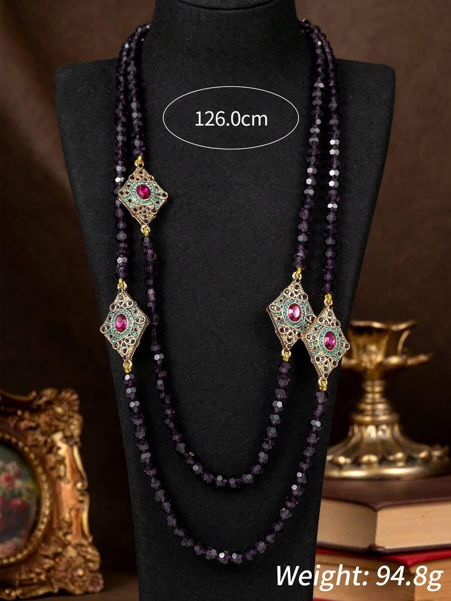 SHEIN FIOLETOWY NASZYJNIK ZDOBIENIE S07__126