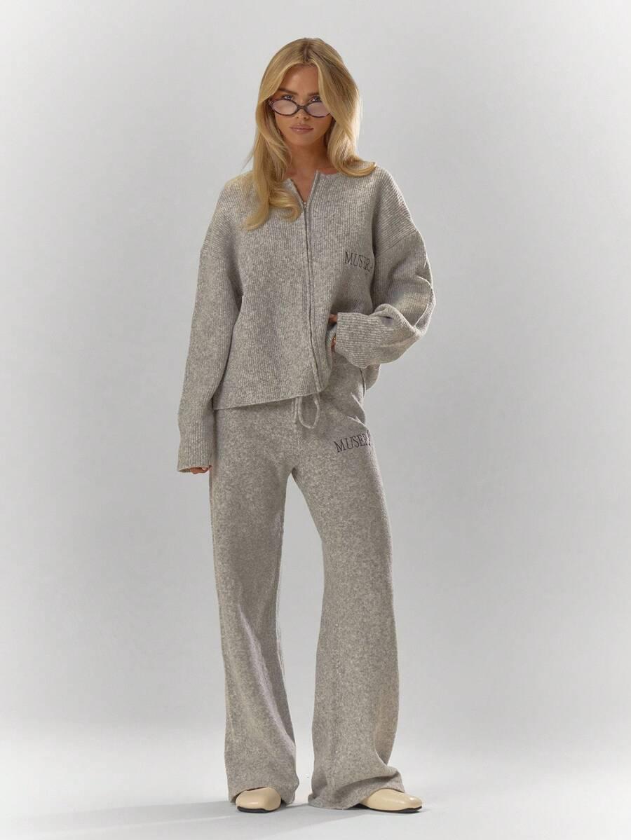 SHEIN SZARE DZIANINOWE SPODNIE S06__S