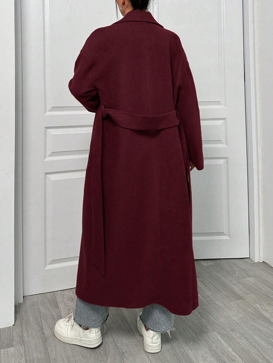 SHEIN BORDOWY PŁASZCZ KIESZENIE W01__XL