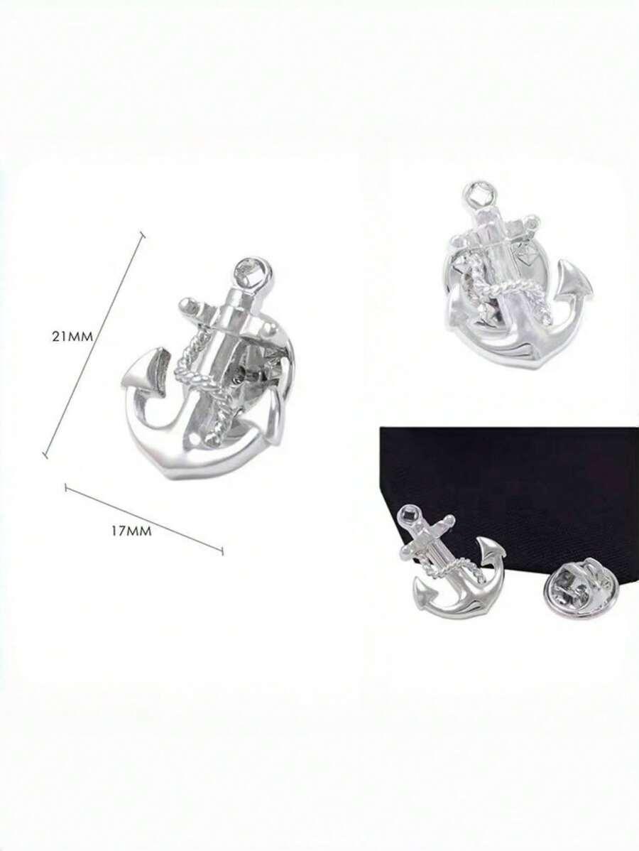 SHEIN SREBRNA BROSZKA KOTWICA S07__2,1X1,7CM