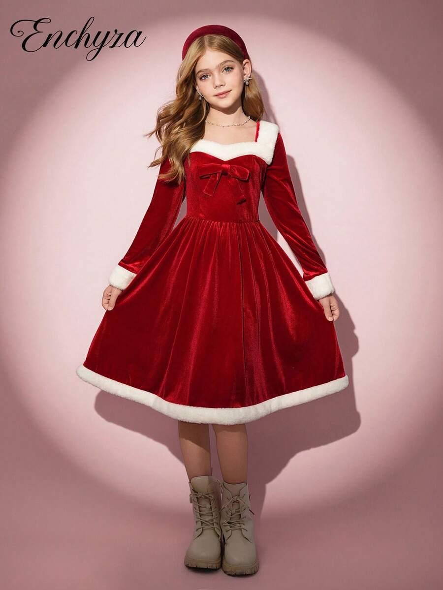 SHEIN CZERWONA ROZKLOSZOWANA SUKIENKA KOKARDA BDD__122/128