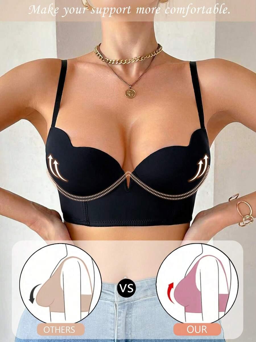 SHEIN CZARNY USZTYWNIANY BIUSTONOSZ S06__85C