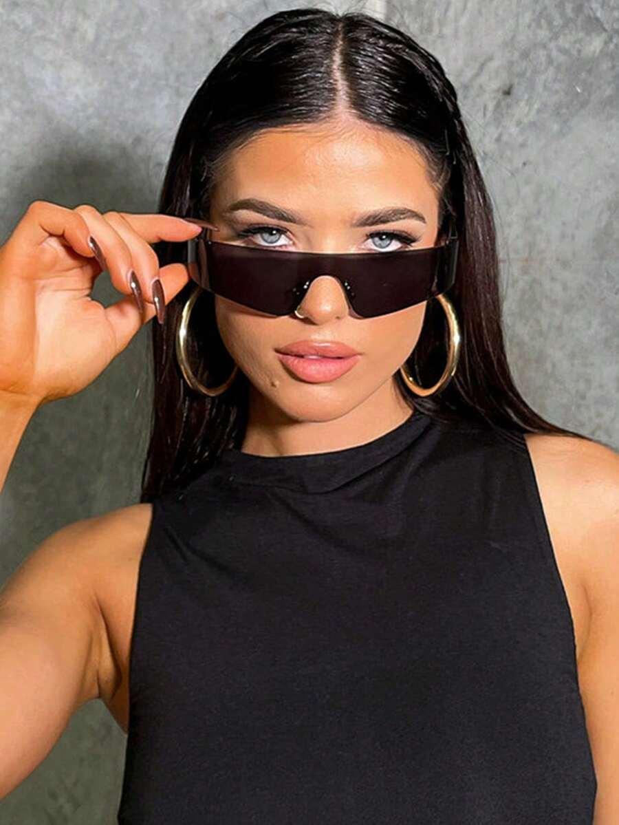 SHEIN CZARNE OKULARY PRZECIWSŁONECZNE S07__