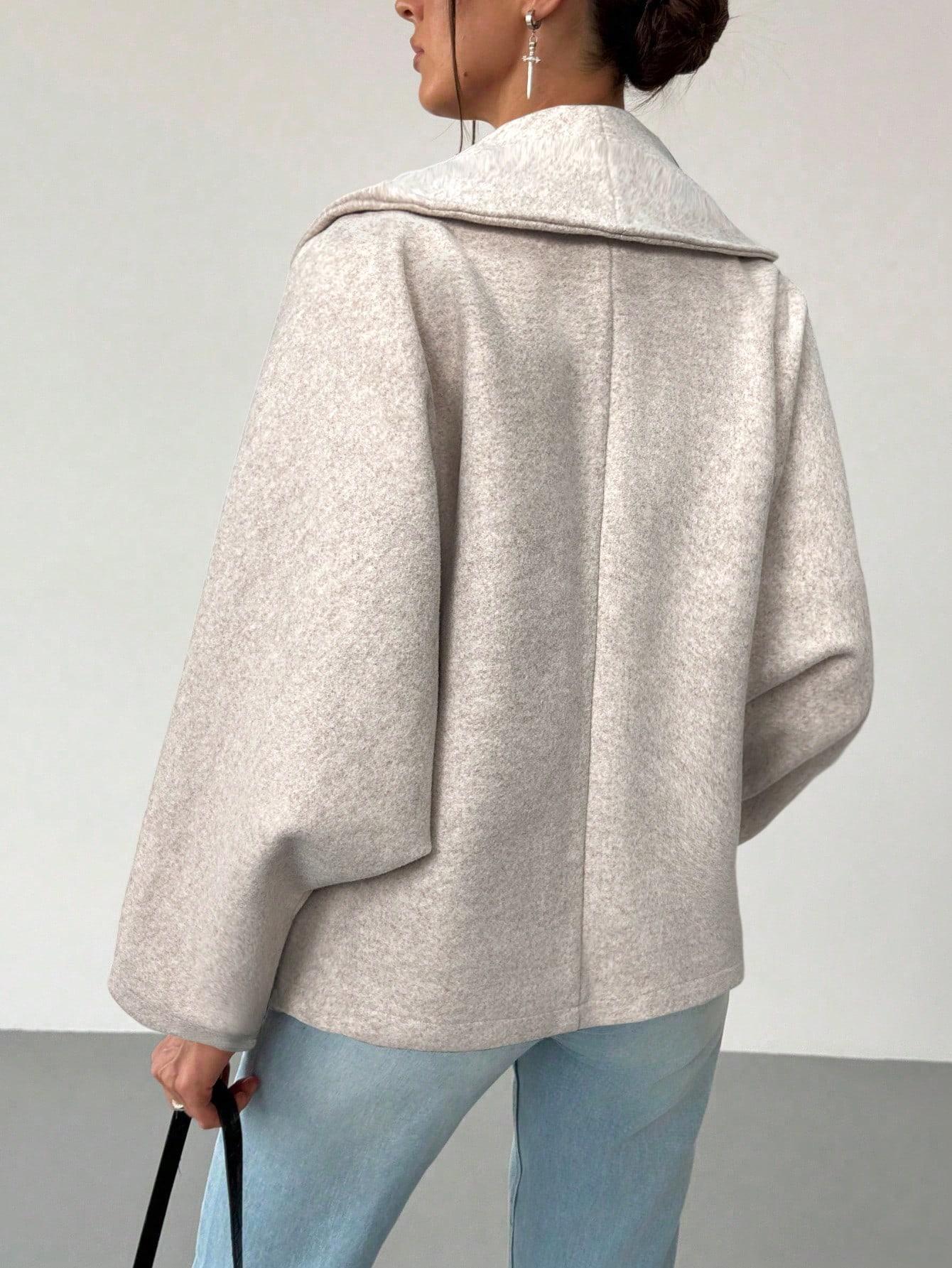 SHEIN BEŻOWY KRÓTKI PŁASZCZ S06__M