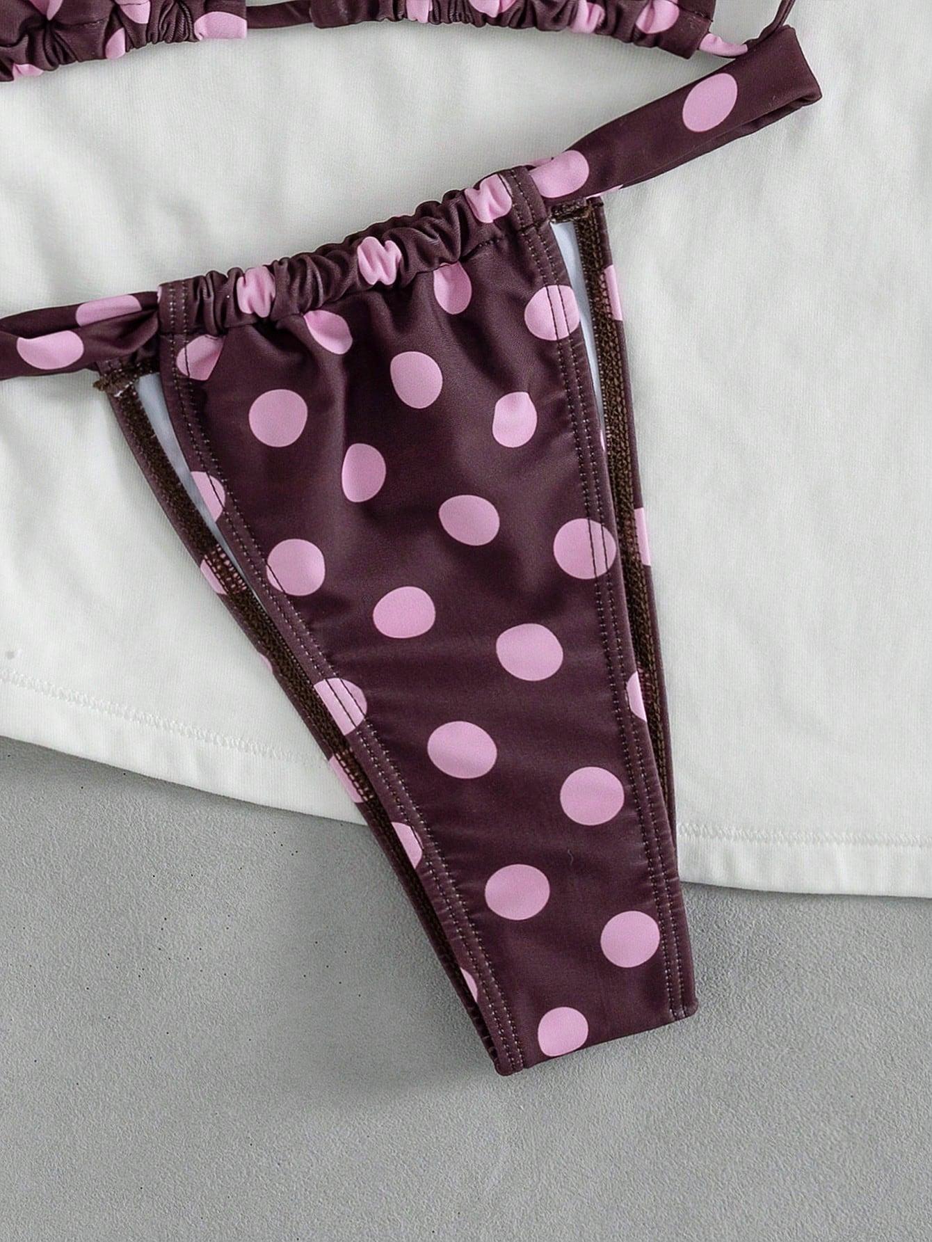 SHEIN DWUCZĘŚCIOWY STRÓJ KĄPIELOWY GROSZKI S09__XS
