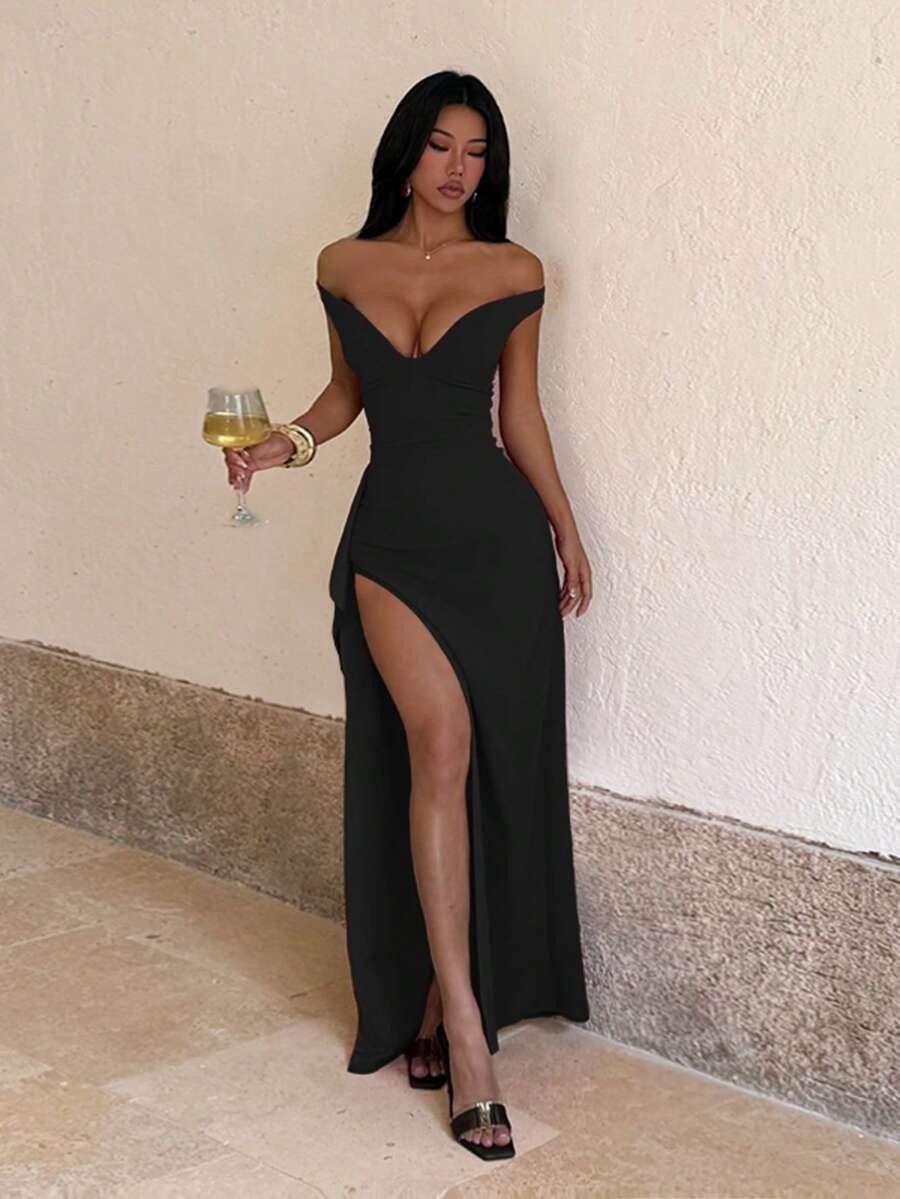 SHEIN CZARNA MAXI SUKIENKA S06__XS