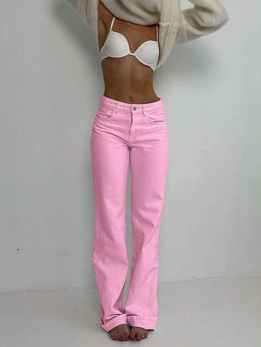 SHEIN RÓŻOWE SPODNIE JEANS S06__M