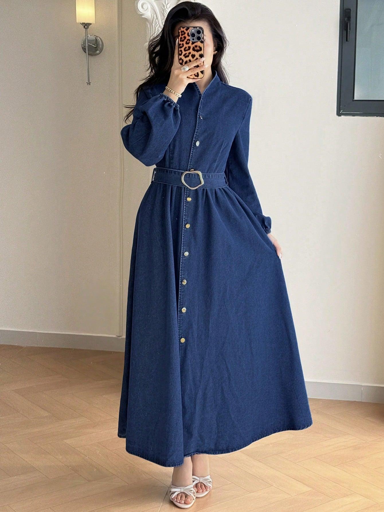 SHEIN NIEBIESKA MAXI SUKIENKA S06__XL