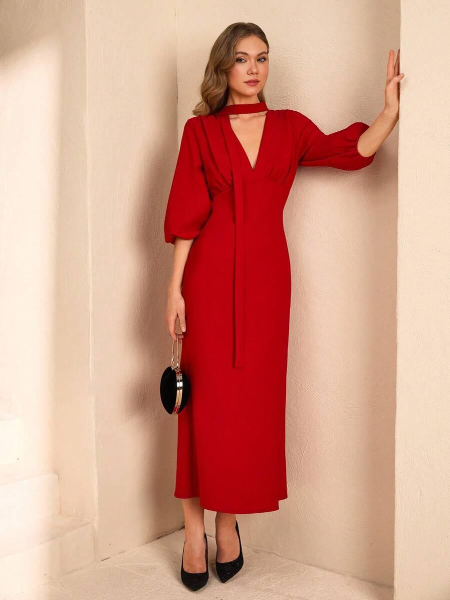 CLARA VERO CZERWONA MAXI SUKIENKA S06__M