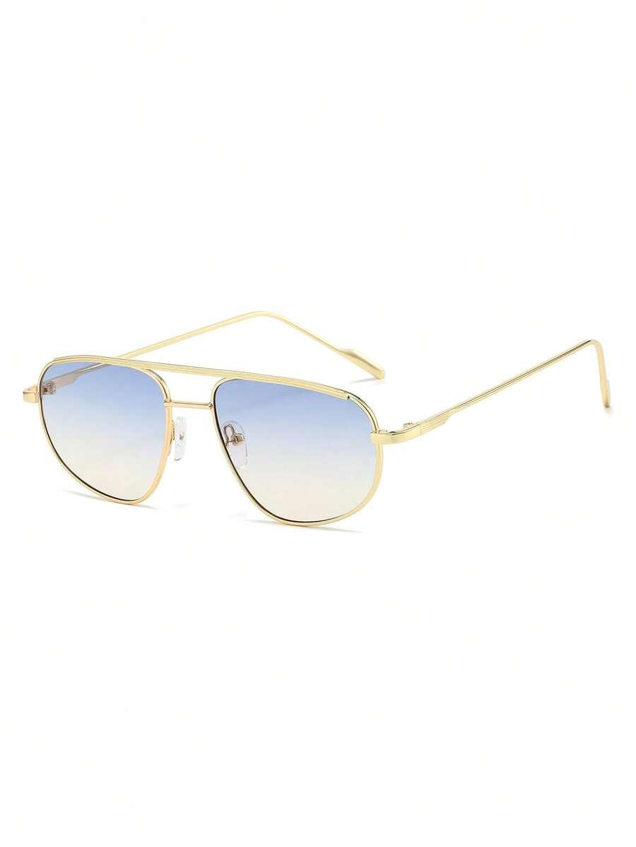 SHEIN ZŁOTE OKULARY PRZECIWSŁONECZNE S07