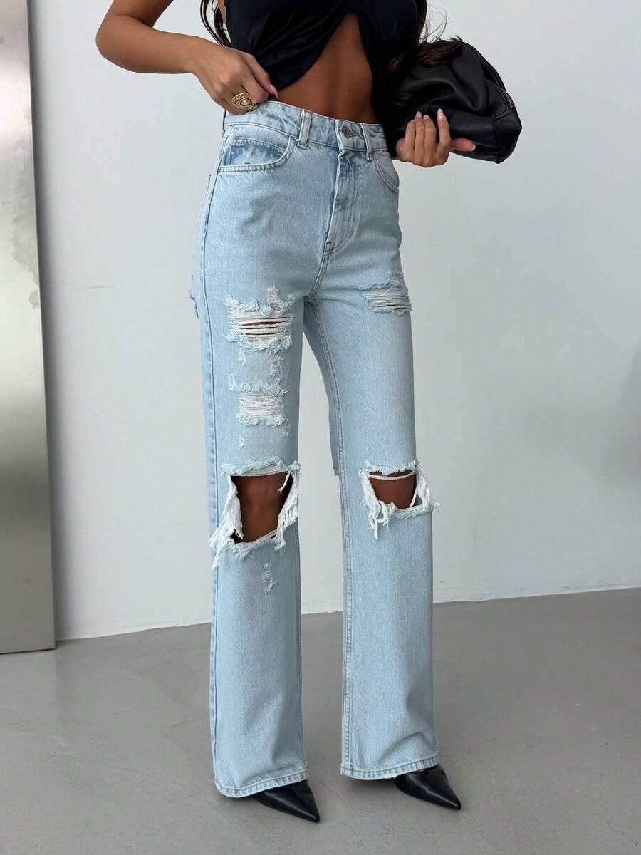 SHEIN NIEBIESKIE SPODNIE JEANS S06__L