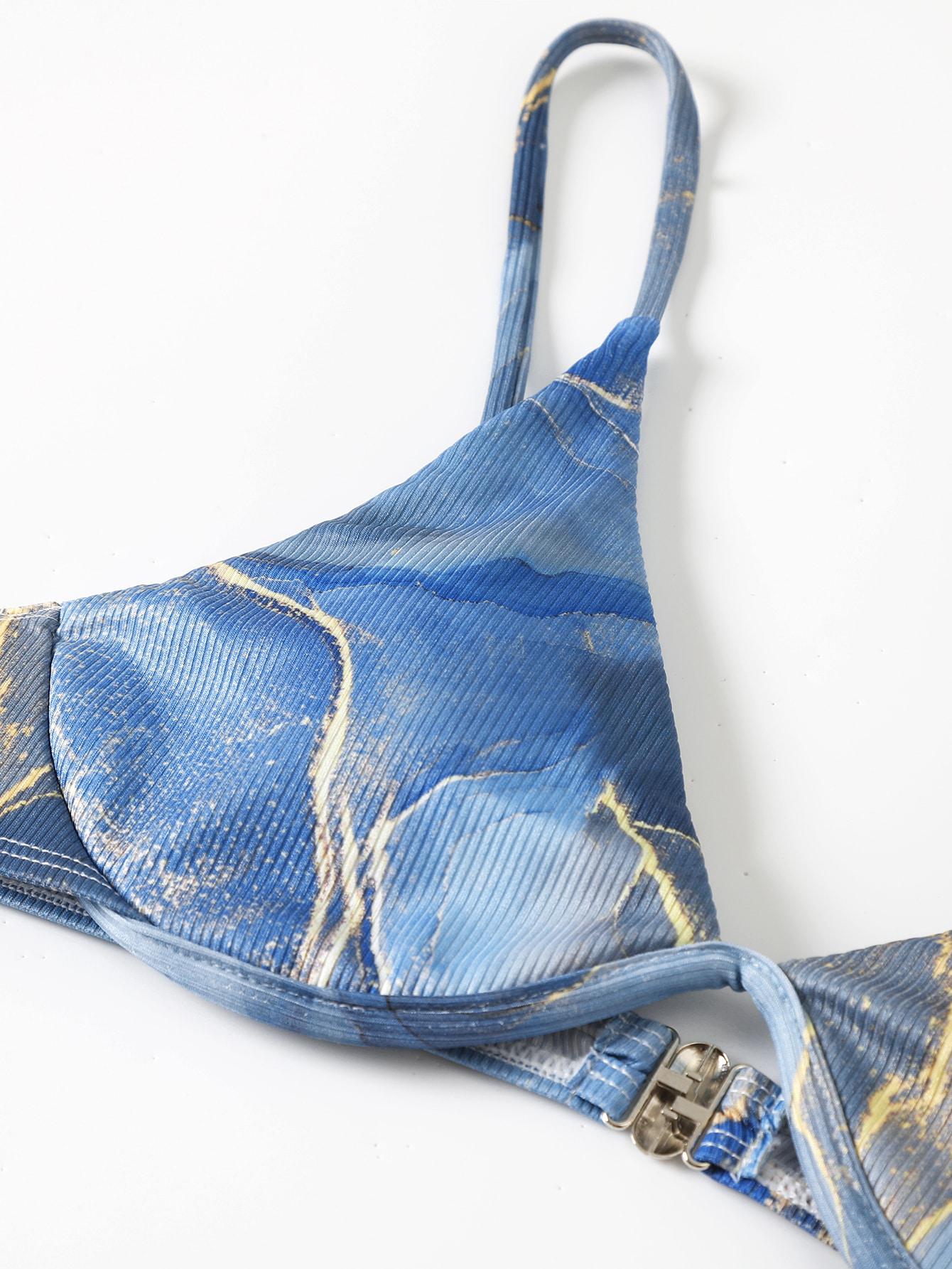 SHEIN 3-CZĘŚCIOWY KOMPLET BIKINI PRINT PK01__S
