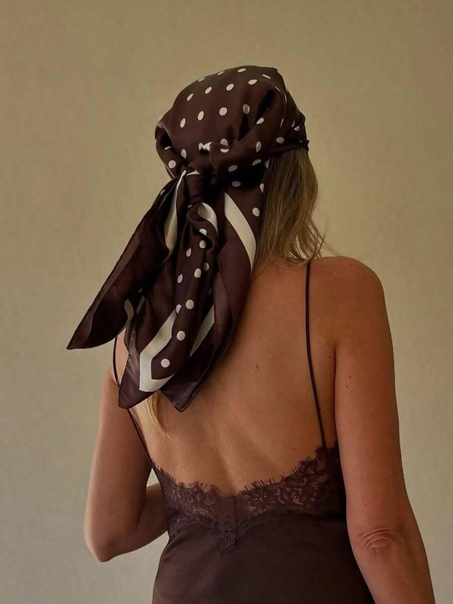 SHEIN BRĄZOWA CHUSTA NA GŁOWĘ S07