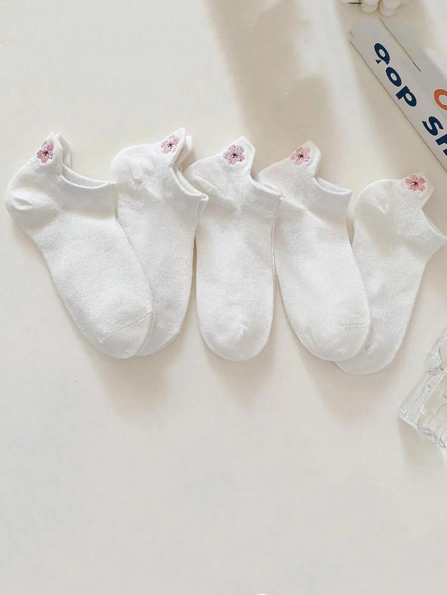 SHEIN BIAŁE SKARPETKI KWIAT 10-PACK S07__39-42