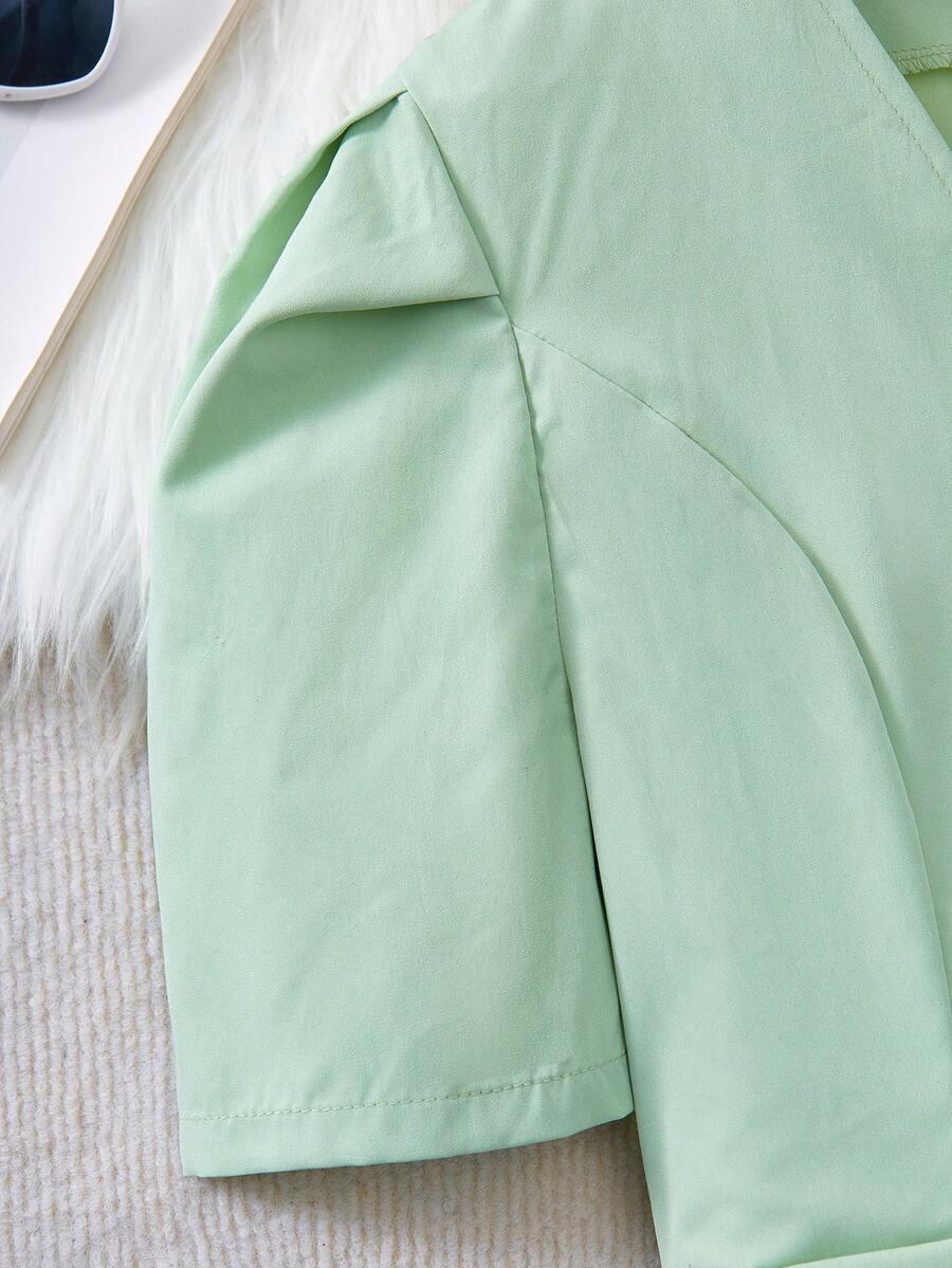 SHEIN ZIELONY KOMPLET BLUZKA SPODNIE S06__158/164