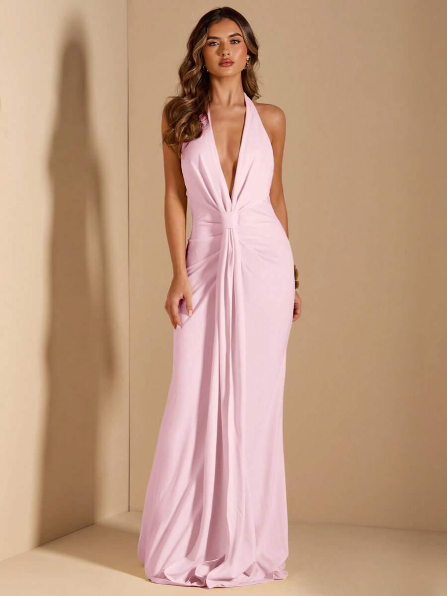 SHEIN RÓŻOWA MAXI SUKIENKA S09__S