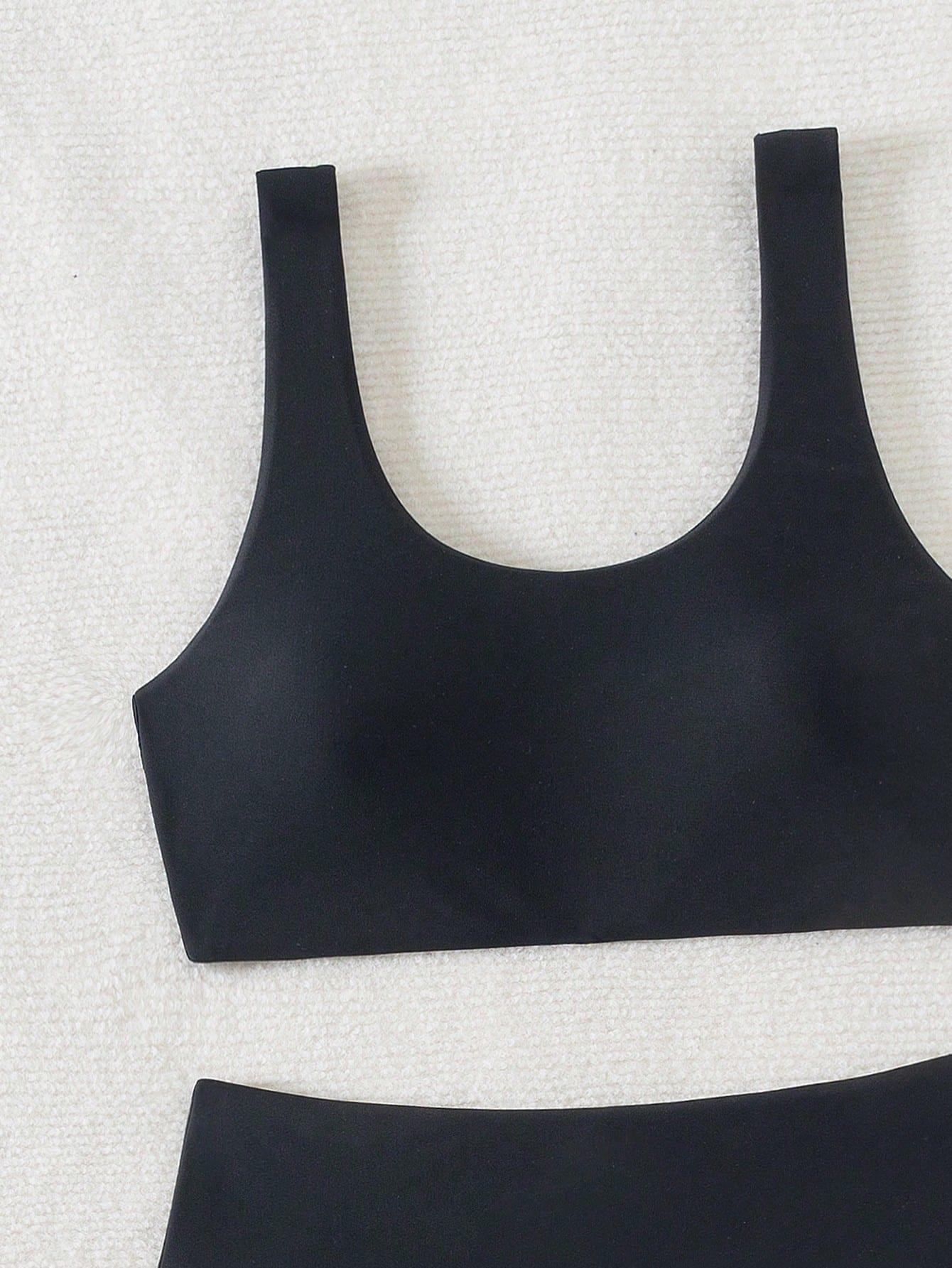 SHEIN CZARNY DWUCZĘŚCIOWY STRÓJ KĄPIELOWY S06__S