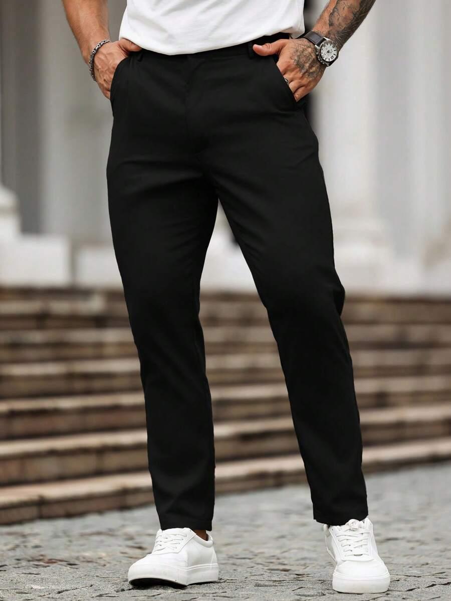 SHEIN CZARNE SPODNIE KIESZENIE S06__M