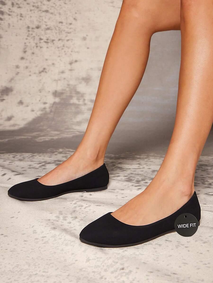 SHEIN CZARNE BALERINY SZPIC S06__42,5
