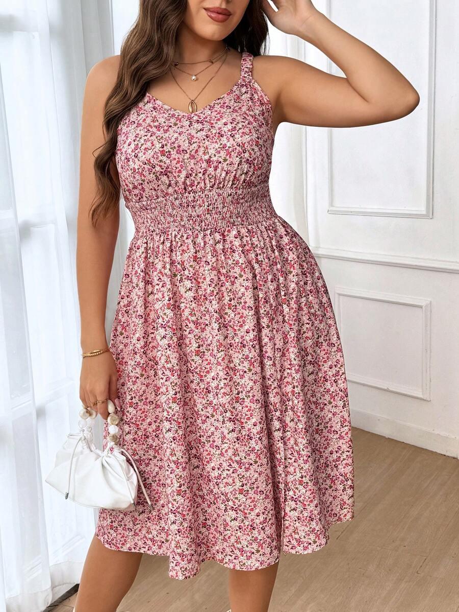 SHEIN RÓŻOWA SUKIENKA W KWIATKI S06__52