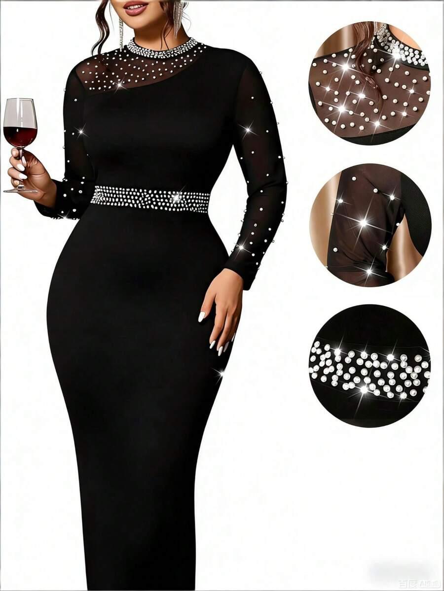 SHEIN CZARNA MAXI SUKIENKA