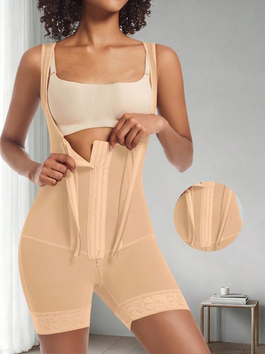 SHEIN BEŻOWY MODELUJĄCY KOMBINEZON S06__S