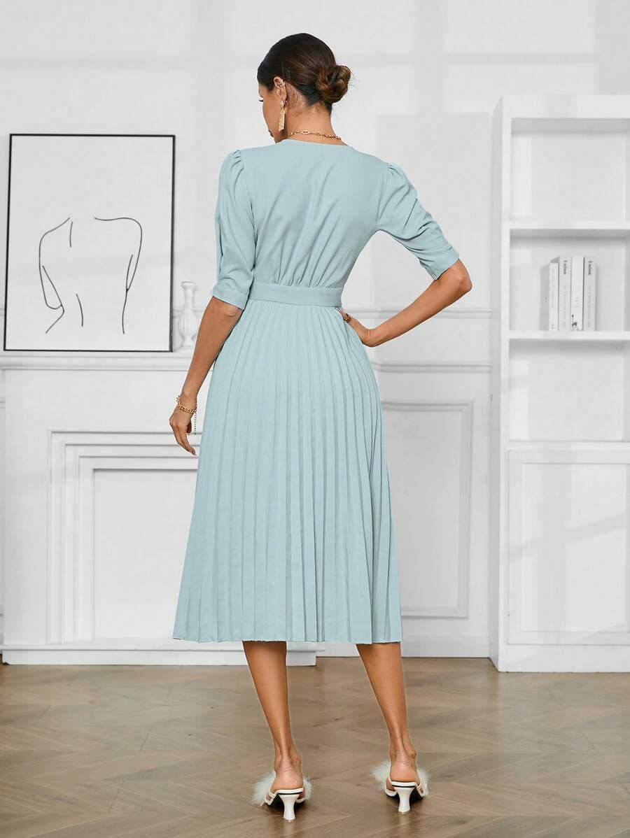 SHEIN NIEBIESKA MIDI SUKIENKA S06__S