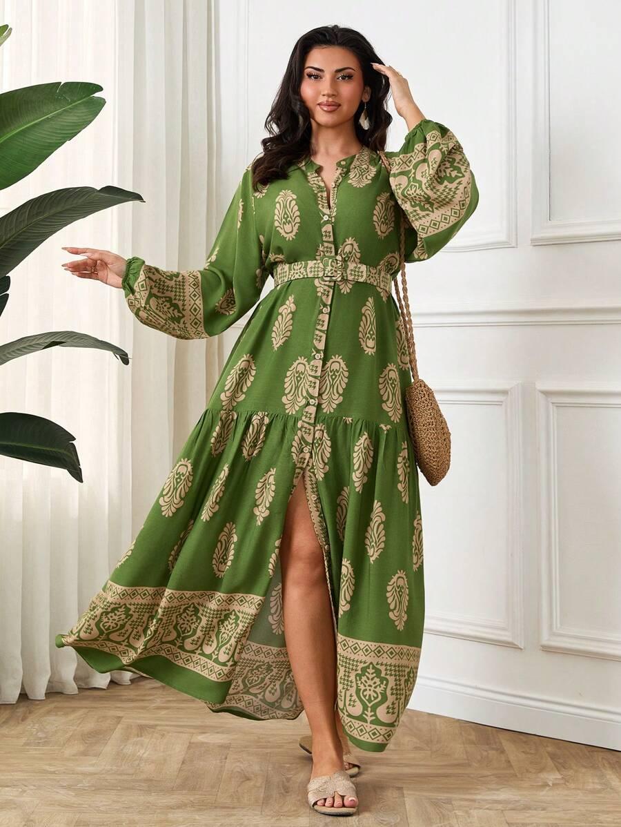 SHEIN ZIELONA MAXI SUKIENKA S06__46