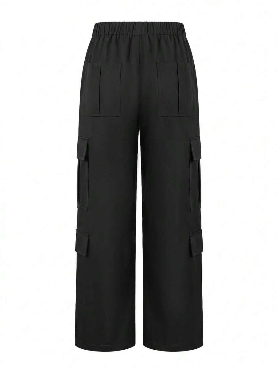 SHEIN CZARNE SPODNIE PROSTA NOGAWKA S06__M