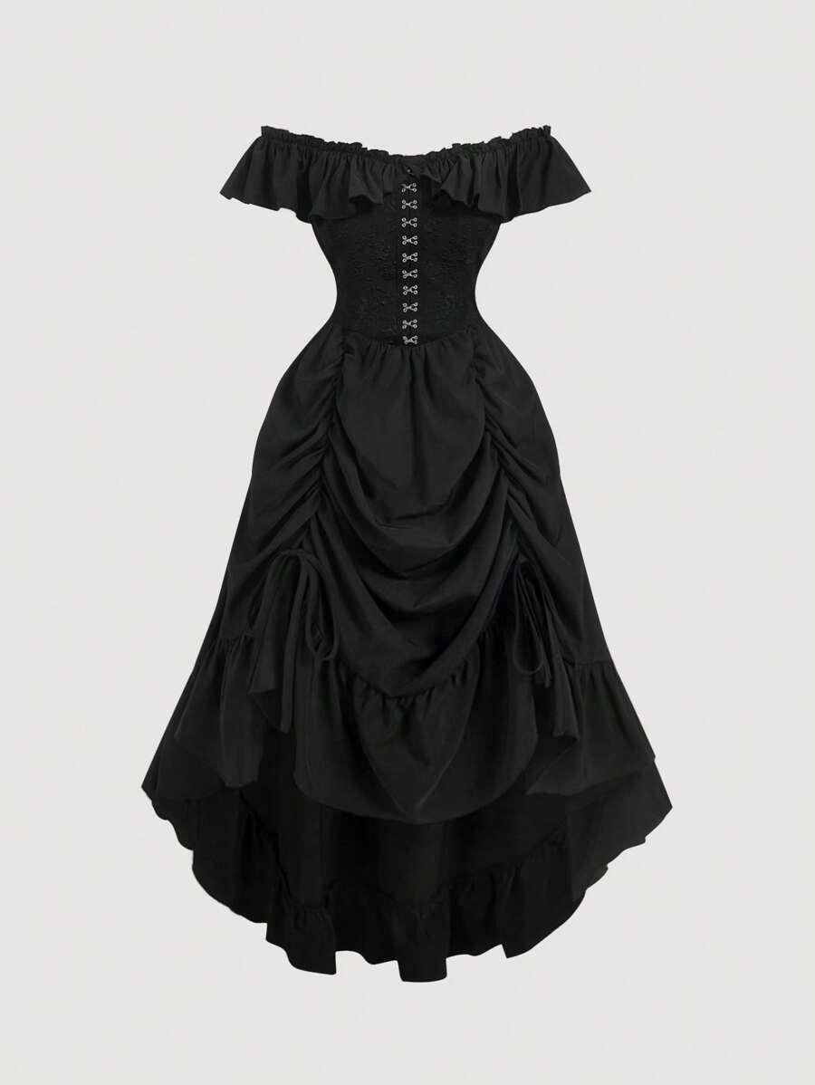 SHEIN CZARNA SUKIENKA ZDOBIENIE S06__46