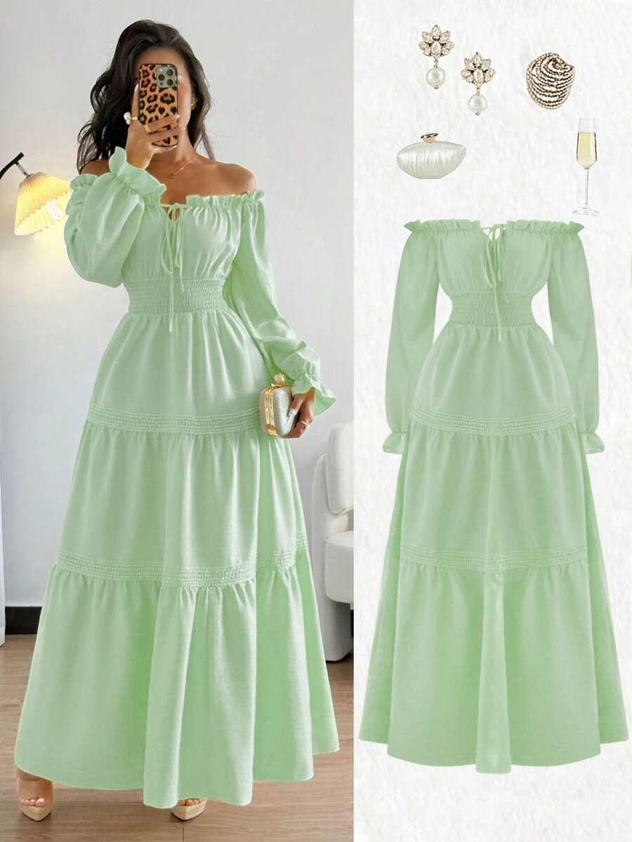 SHEIN ZIELONA MAXI SUKIENKA S09__S