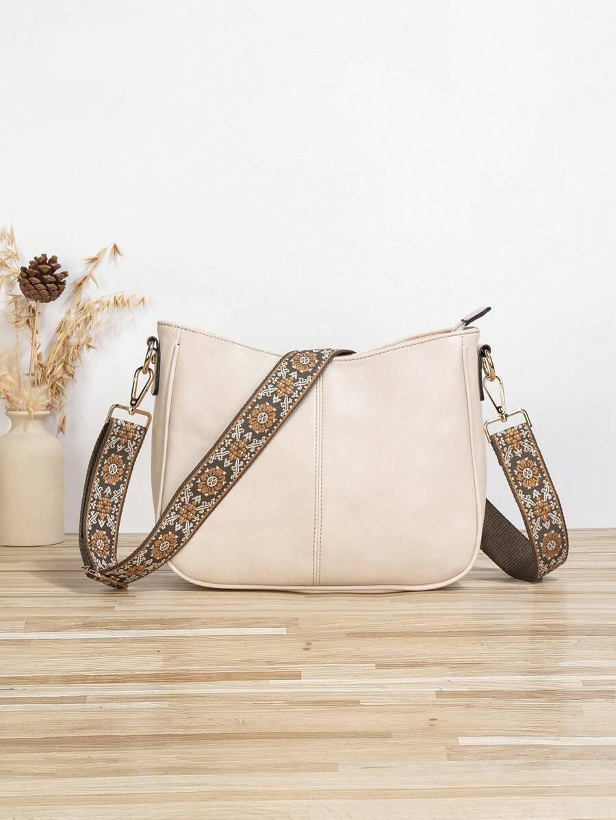 SHEIN BEŻOWA TOREBKA NA RAMIĘ S07__30X11X23