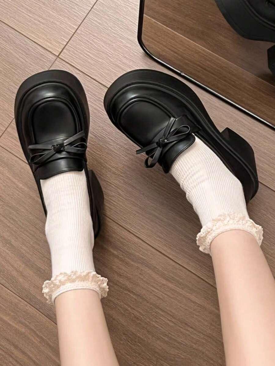 SHEIN CZARNE PÓŁBUTY IMITACJA SKÓRY OBCAS S06__39